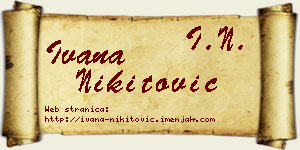 Ivana Nikitović vizit kartica